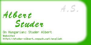 albert studer business card